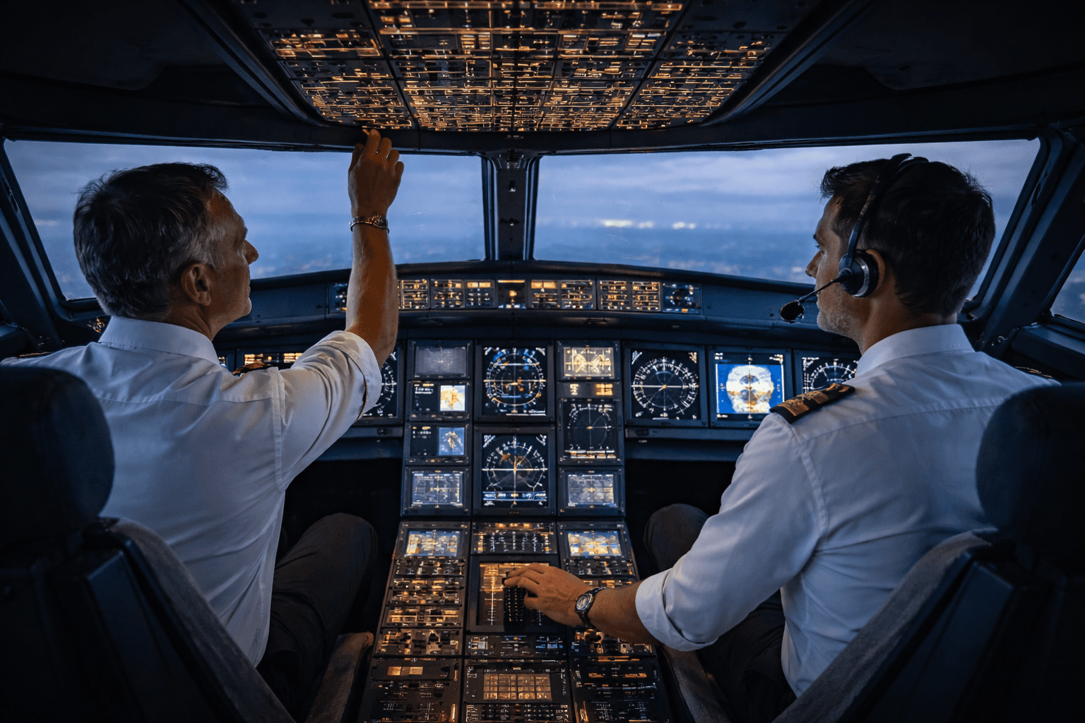 Aviation - Pilots performing pre-flight checks