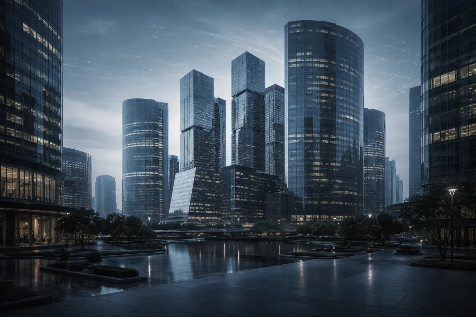 Modern cityscape representing strategic vision and scale